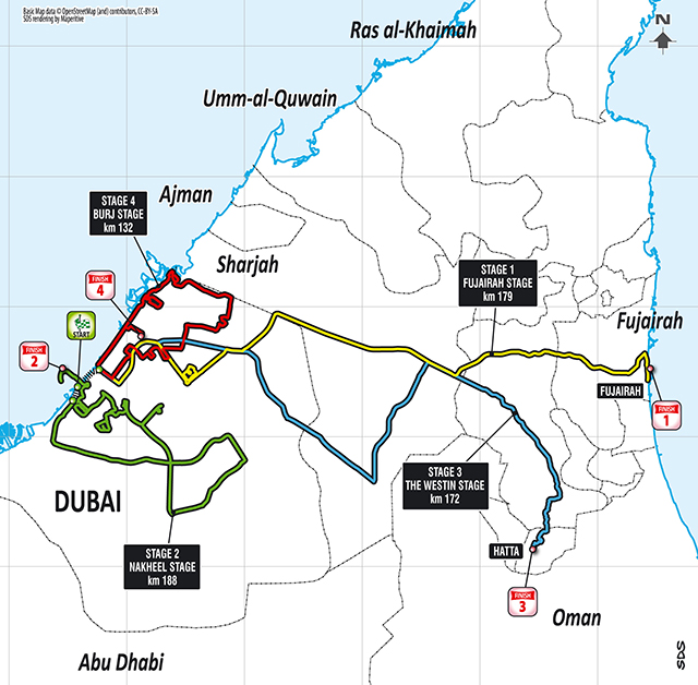 2016 Dubai Tour map